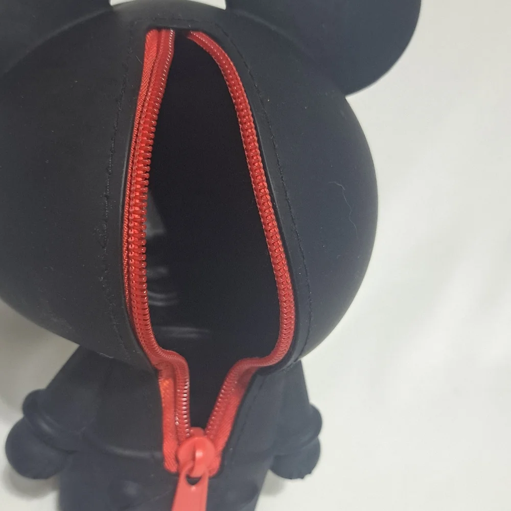 Disney Parks MXYZ Black Mickey Mouse Soft Rubber Zipper‎ Pencil Case